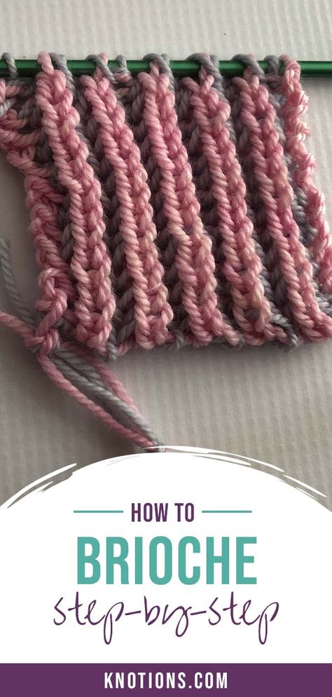 Different Knitting Techniques, How To Brioche Knit, Brioche Knitting Patterns Free Tutorials, Brioche Knit Scarf, Brioche Scarf Pattern Free, Brioche Knitting Tutorial, Brioche Stitch Knitting, Brioche Knitting Patterns Free, Double Knitting Tutorial