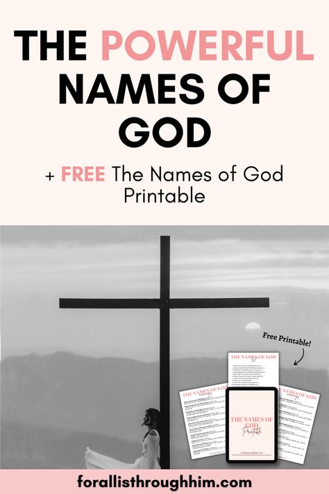 Read this blog as we explore a few of the powerful names of God, each one a doorway to a deeper understanding of His divine majesty. Plus, there is a FREE printable of 25 names of God to help you deepen your connection with God. #god #jesus #jehovah #jesuschrist #freeprintable #printable #christianblogger #faithblogger #christiangirl #christianlife #christianwomen #chrisianlifestyle #namesofgod #relationshipwithjesus #relationshipwithgod #blogger #blog #christianblog Character Attributes, The Names Of God, Connection With God, Powerful Names, Psalm 23 1, Hebrew Names, Abba Father, Nature Of God, Biblical Teaching