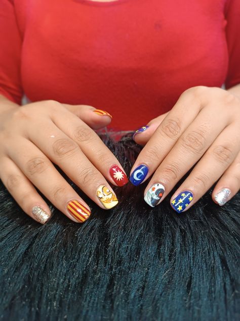 Security Breach Nails, Five Nights At Freddy's Nails, Fnaf Nails Ideas, Fnaf Nail Art, Fnaf Nails, Moondrop And Sundrop, Morgan Core, Art Fnaf, Uñas Aesthetic