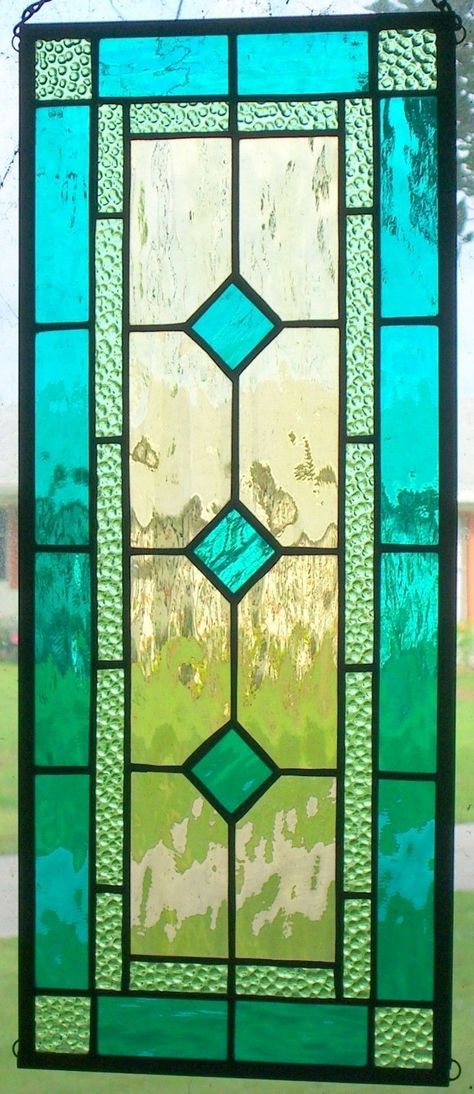 Stained Glass Rectangle Window Panels, Narrow Stained Glass Window, Pastel Stained Glass Window, Stained Glass Rectangle Patterns, Rectangular Stained Glass Patterns, Stained Glass Rectangle, Simple Stained Glass Windows, Green Stained Glass Window, Art Deco Design Pattern