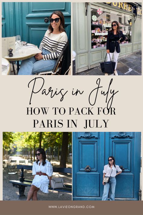 Europe Travel Outfits July, Vacation In France Outfits, Summer In Paris Fashion, Paris Early Fall Outfits, France Street Style Summer, Paris Outfits Late September, Women In Paris Outfit, 5 Days In Paris Outfits, Europe In July Outfits