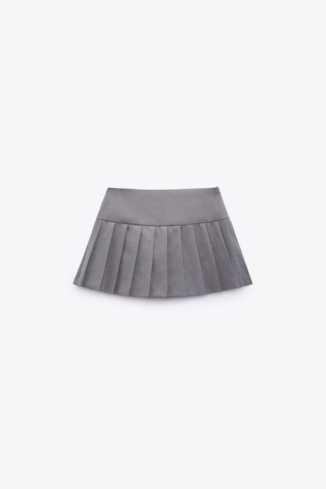 Pleated Skort Zara, Grey Tennis Skirt, Valentine Fashion, Shifting Outfits, High Waisted Short Skirt, Obx Dr, Skort Style, Zara Skort, Sixth Form