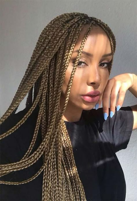 Box Braids Protective Styles, Styles On Natural Hair, Braids Protective Styles, Colored Box Braids, Afro Braids, Blonde Box Braids, Blonde Braids, Box Braids Hairstyles For Black Women, Box Braids Styling