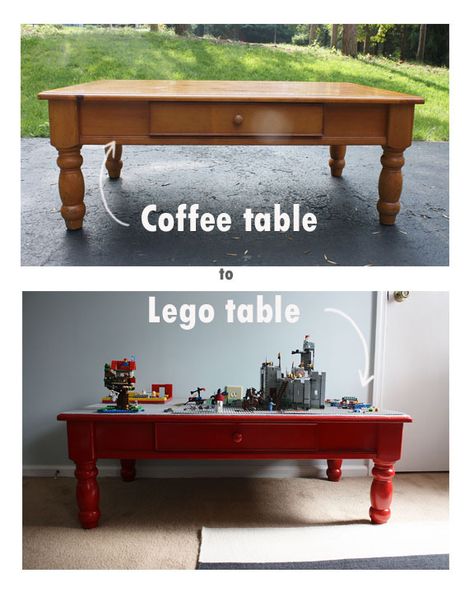 lego table Repurposed Lego Table, Diy Lego Table From Coffee Table, Diy Lego Coffee Table, Lego Coffee Table Diy, Lego Coffee Table, Lego Tables, Diy Lego Table, Lego Table Diy, Lego Plates