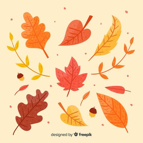 Hand drawn autumn leaves collection. Download free the vector at freepik.com now! #Freepik #freevector #autumn #set Backgrounds For Couples, Fall Leaves Drawing, Pottery Painting Designs, Valentines Wallpaper, Leaf Drawing, Iphone Backgrounds, Bullet Journal Doodles, Together Forever, Autumn Art