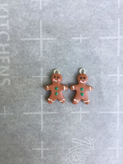 Gingerbread Clay, Fimo Gingerbread Man, Polymer Gingerbread Man, Gingerbread Man Polymer Clay, Gingerbread Man Clay Earrings, Polymer Clay Gingerbread Man Earrings, Gingerbread Earrings, Dessert Earrings, Xmas Earrings