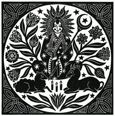 Witch Linocut, Lino Art, Evil Witch, Linocut Art, Witch Art, Lino Print, Linocut Prints, Linoleum, Our Lady