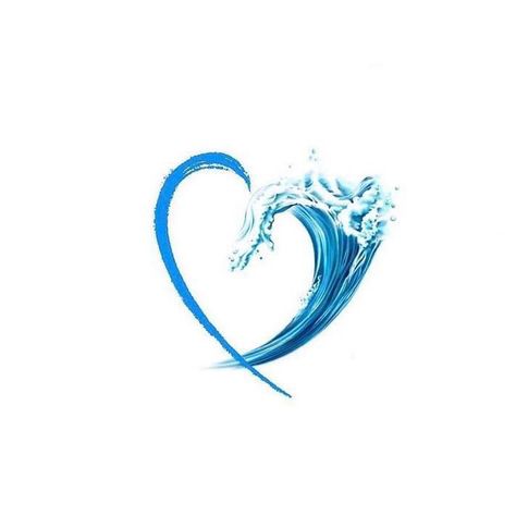 Mother Mother Ocean Tattoo, Ocean Wave Heart Tattoo, Ocean Heart Tattoo, Wave Heart Tattoo, Ocean Theme Tattoos, Blue Ink Tattoos, Wave Tattoo Design, Shell Tattoos, Turtle Tattoo Designs