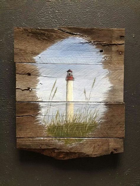 Idea Paint, Farmhouse Paintings, Lighthouse Painting, Lighthouse Art, Country Paintings, Lighted Wine Bottles, Light Houses, Painted Boards, Light House