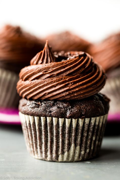 Chocolate Zucchini Cake | Sally's Baking Addiction Chili Cupcakes, Chocolate Zucchini Cupcakes, Ganache Cupcakes, Cupcakes With Chocolate Frosting, Zucchini Cupcakes, Chocolate Buttercream Recipe, Milk Chocolate Fudge, Dark Chocolate Cupcakes, Spicy Chocolate