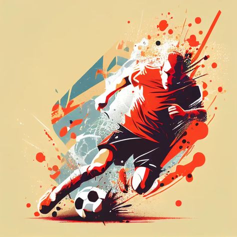 Sports Logos Design Ideas, Football Abstract Art, Football Illustration Art, Football Art Illustration, Football Illustration Design, Football Design Graphics, Football Poster Ideas, Football Graphics, Football Artwork