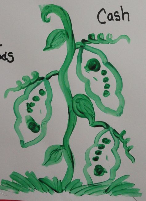 Toe Print Pea Pods - Candra Faulkner Peas In A Pod Craft, Two Peas In A Pod Tattoo, Pea Plant Drawing, Pea Pod Illustration, Peas In A Pod Drawing, Vegetable Crafts, Pea Pods, Early Childhood Classrooms, Toddler Art