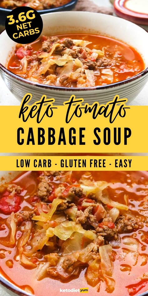 My tomato cabbage soup recipe is a popular fat-burning soup that is great for weight loss. It's a savory vegetable beef soup with cabbage, tomatoes, onion, ground beef, and lots of fresh herbs and spices. Vegetable Beef Soup With Cabbage, Tomato Cabbage Soup, Cabbage Soup With Ground Beef, Cabbage Soup With Beef, Heathy Soup, Soup With Cabbage, Soup With Beef, Beef Cabbage Soup, Cabbage Soup Recipe