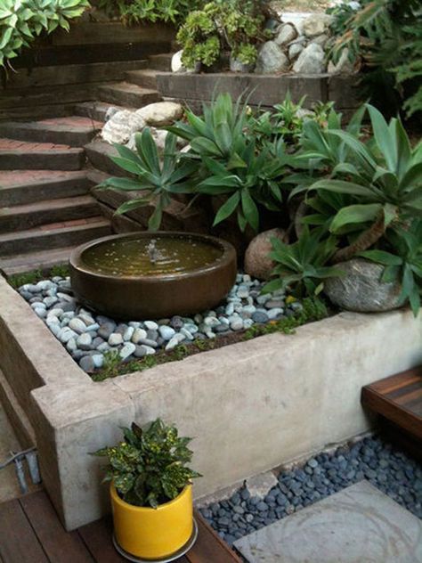 30 Beautiful Backyard Ponds And Water Garden Ideas | Daily source for inspiration and fresh ideas on Architecture, Art and Design Water Features In The Garden, Ponds Backyard, Garden Fountains, Beautiful Backyards, Small Gardens, Rock Garden, Water Garden, Dream Garden, Small Garden