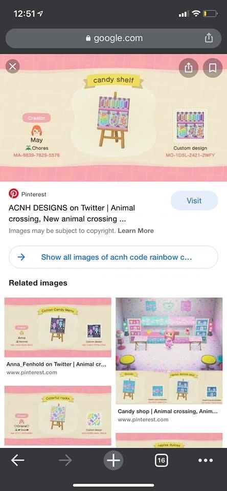 animal crossing new horizons design code for a rainbow candy shelf MA 9839-7829-5576 Acnh Rainbow, Candy Shelf, Animal Crossing Guide, Animal Crossing Wild World, Rainbow Candy, New Animal Crossing, Animal Crossing Game, Animal Crossing Qr, Nerd Alert