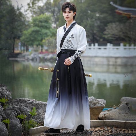 Traditional Chinese Clothing Male, Chinese Hanfu Male, Hanbok Male, Men Hanfu, Hanfu Male, Chinese Clothing Traditional, Hanfu Men, Male Fairy, Flying Fish