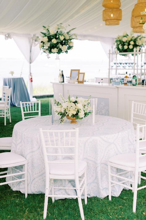 A Coastal Tented Wedding in Blue, White, and Rattan at the Crystal Coast Blue And White Wedding, Tented Wedding, Tent Wedding, Powder Blue, White Wedding, Style Me Pretty, Wedding Colors, Big Day, Tent