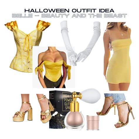 Halloween Costume Idea, Disney Princess Costume, Belle, Beauty and the Beast, Halloween Outfit, Disney Belle Costumes Women, Modern Belle Costume, Diy Belle Costume Women, Belle Costume College, Belle Halloween Costume Women, Belle Beauty And The Beast Costume, Belle Outfit Ideas, Belle Costume Ideas, Diy Belle Costume