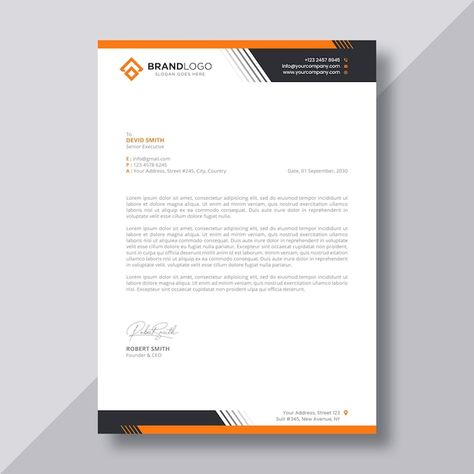 Letter Heads Design Creative, Free Letterhead Template Word, Letterhead Designs, Letterhead Examples, Letter Heads, Professional Letterhead Template, Event Poster Design Inspiration, Stationery Design Inspiration, Letterhead Template Word