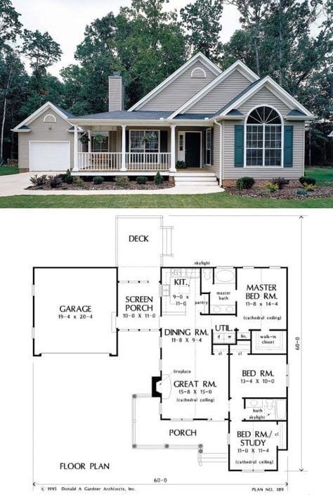 Single-Story 3-Bedroom The Westport Cottage with Wraparound Front Porch (Floor Plan) Country House Floor Plan, Single Story House Floor Plans, Cottage Floor Plan, 3 Bedroom Floor Plan, Cottage House Plan, Southern Traditional, Gambrel Roof, Mansion Floor Plan, Empty Nesters