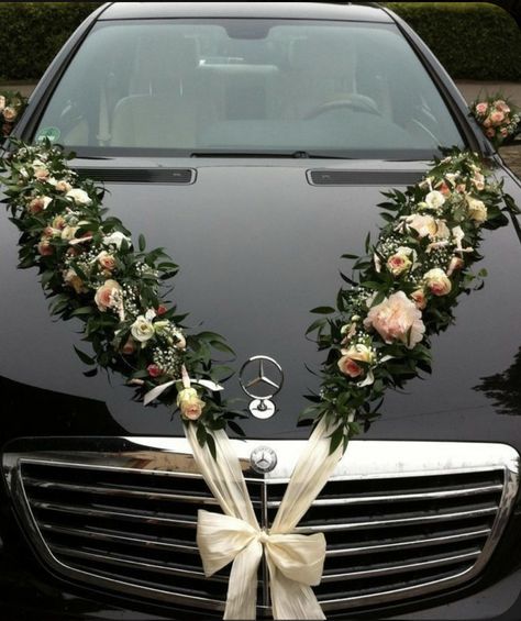 Wedding Car Deco, Bridal Car, Wedding Car Decorations, Car Deco, Dream Wedding Decorations, Wedding Planning Decor, Wedding Design Decoration, Wedding Decor Style, Wedding Stage Decorations