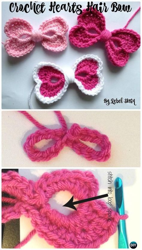 Crochet cuori Nastro per capelli Free pattern - Crochet cuore di San Valentino Idee Regalo Patterns gratuiti Valentine's Gift Ideas | Valentine's Gift Ideas for him | valentine's gift ideas for boyfriend | Valentine's Gift Ideas for friends | Valentine's Gift Ideas free pattern | Valentine's Gift Ideas diy | girlfriend Valentine's Gift Ideas Heart Gift Ideas, Bow Crochet, Crochet Valentine, Heart Ideas, Crochet Free Patterns, Crochet Hearts, Crochet Heart Pattern, Crochet Hair Accessories, Valentines Crochet