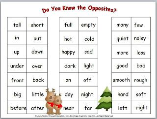 FREE chart of opposites. Students can work with a partner to read the words- grasp the concept of opposites while building fluency! Teaching Opposites, Gingerbread Literacy, List Of Opposites, Cvc Sentences, Opposites Game, Opposites Preschool, Free Clipart For Teachers, The Opposites, English Vinglish