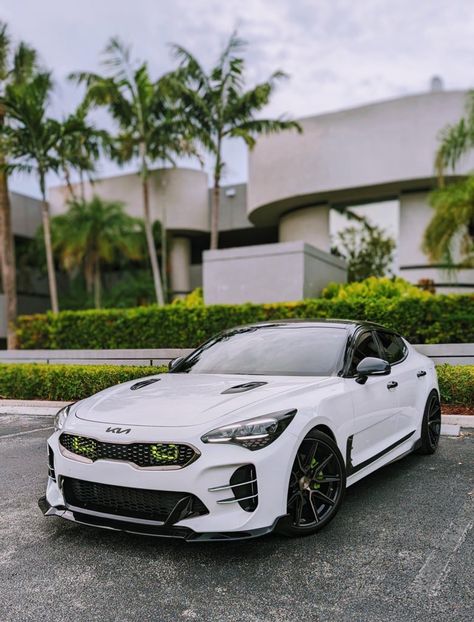 White Kia Stinger, Kia Stinger Aesthetic, Kia Stinger Gt Custom, Kia Stinger Gt, White Cars, Cool Photography, Sick Cars, Jeep Photos, Acura Cars