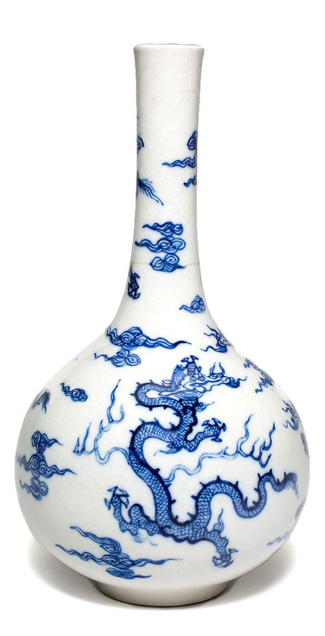 Ming Dynasty Porcelain, Chinese Porcelain Tattoo, Chinese Pottery Pattern, Asian Dragon Art, Ming Dynasty Pottery, Chinese Porcelain Pattern, Dragon Bottle, Blue And White Dragon, Blue Ink Tattoos