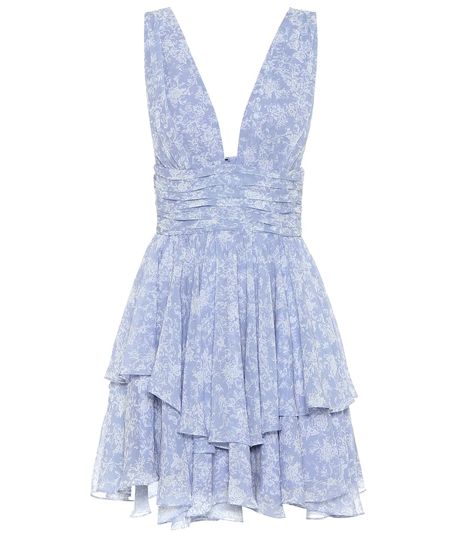 Caroline Constas - Paros floral minidress | Mytheresa Caroline Constas Dress, Blue And White Short Dress, Pale Blue Mini Dress, Dress Png, Wide Shoulders, Caroline Constas, Dress Inspo, Fancy Dresses, Dream Dress