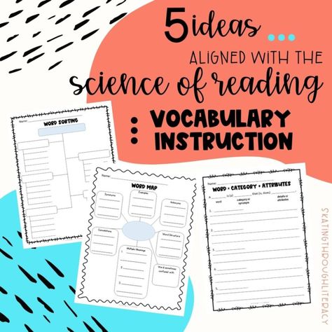 5 Ideas Aligned with the Science of Reading Vocabulary Instruction - Skating Through Literacy Reading Vocabulary Activities, Vocabulary Stations, Structured Literacy, Reading Vocabulary, The Science Of Reading, Reading Stations, Vocabulary Instruction, Teaching Vocabulary, Reading Specialist