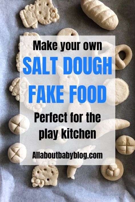 How Long To Bake Salt Dough, Salt Dough Bakery Food, Dough For Kids To Play With, Salt Dough Fruit And Vegetables, Salt Dough Play Food, Homemade Play Food, Fake Food Crafts, Greenhouse Playroom, Kitchen Crafts For Kids