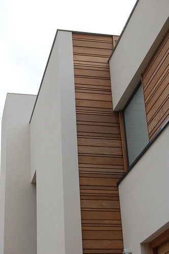 Hardy Siding, Modern House Siding, Wood Cladding Exterior, Exterior Siding Options, Building Facades, Exterior Home Design, Apartment Exterior, Cedar Cladding, Small House Elevation