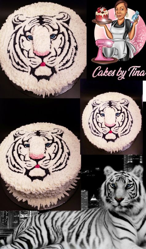 White Tiger Birthday Cake, White Tiger Cake, Tiger Birthday Party Ideas, Tiger Birthday Cake, Tiger Birthday Party, Tiger Cake, Snow Tiger, Tiger Birthday, Safari Theme Birthday