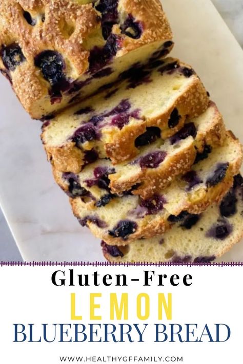 Bread With Glaze, Lemon Blueberry Bread Recipe, Gluten Free Quick Bread, Blueberry Bread Recipe, Lemon Blueberry Loaf, Blueberry Loaf, Lemon Blueberry Bread, Lemon Blueberry Muffins, Lemon Bread