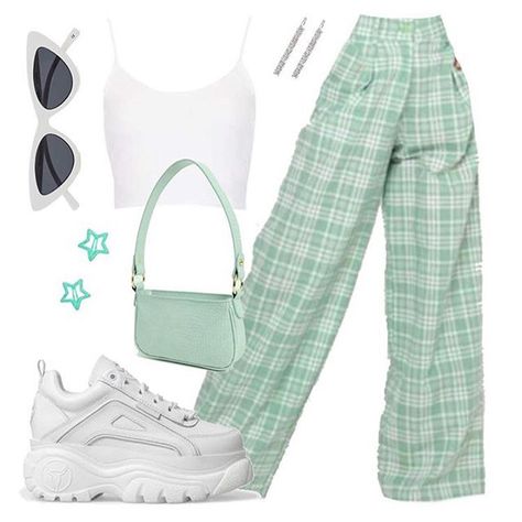 Green High Waisted Pants, Trousers Details, Mode Chanel, Style Trousers, Neue Outfits, Mode Kpop, Cute Comfy Outfits, Fashion Weeks, Kpop Fashion Outfits