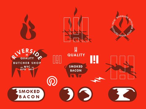 Butcher Branding, Sushi Logo, Meat Butcher, S Logo Design, Clever Logo, Meat Shop, Food Branding, Restaurant Logo, Butcher Shop