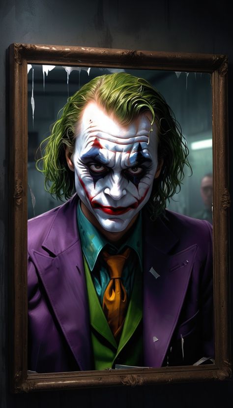 Jocker, digital painting Heath Joker, Art Du Joker, Harley Quinn Et Le Joker, Joker Dark Knight, Harley And Joker Love, The Joker Illustration, Album Artwork Cover Art, Joker Heath, Joker Images