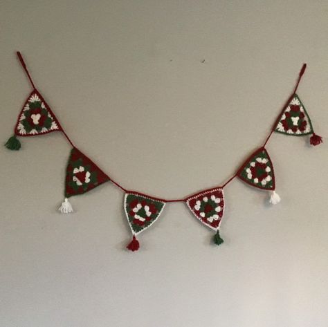 Excited to share the latest addition to my #etsy shop: Christmas  garland - Christmas decoration - Christmas wall hanging - Christmas bunting - tassel  garland - granny Square garland #housewares #homedecor #christmas #christmasgarland #windowdecoration #tasselgarland #wallhanging #christmasdecoration #xmasdecoration https://etsy.me/2JWWhAY Cottagecore Christmas, Crochet Christmas Garland, Alternative Christmas, Christmas Bunting, Modern Christmas Tree, Christmas Wall Hangings, Felt Ball Garland, Tassel Garland, Modern Christmas