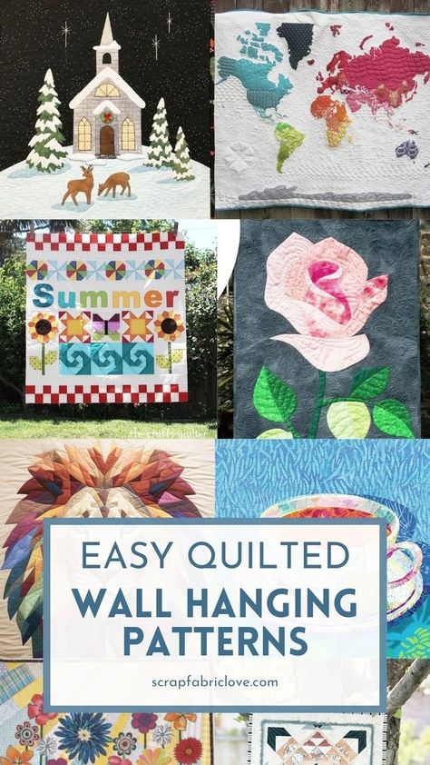 Discover 20+ quilted wall hanging patterns, featuring easy quilted wall hangings and small wall hanging quilts that are perfect for any season. With a variety of quilt wall hangings ideas, including patchwork and star quilt wall hangings, these patterns offer creative inspiration for both beginners and experienced quilters. Transform your home with quilt block wall hangings and seasonal quilt hanging designs that will add warmth and style to any space. Wall Hanging Quilt Patterns, Wall Hanging Tutorials, Wall Hangings Ideas, Quilt Wall Hangings, Wall Hanging Quilts, Quilt Wall Hangers, Quilted Wall Hangings Patterns, Quilt Hanging, Seasonal Wall Hangings