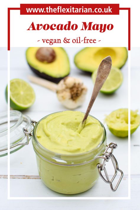 This oil-free avocado mayo makes a versatile dip or sauce to liven up raw and roasted vegs, sandwiches, wraps, tortillas or tacos. Vegan Spicy Mayo, Raw Vegan Mayo, Raw Vegan Avocado Dressing, Healthy Vegan Mayo, Oil Free Vegan Mayo, Avocado Mayo Recipe, Summer Pasta Dishes, Flexitarian Recipes, Egg Free Recipes