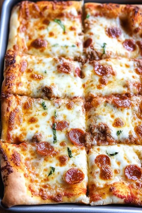 School Pizza Recipe School Pizza Recipe, School Cafeteria Pizza Recipe, School Cafeteria Pizza, Cafeteria Pizza, Pizza Type Recipes, School Pizza, Pizza Lunch, Types Of Pizza, Easy Homemade Pizza