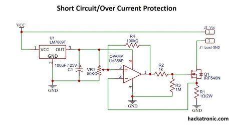 Short Circuit Protection using LM358 OPAMP Battery Charger Circuit, Power Supply Design, Electronic Circuit Design, Power Supply Circuit, Cool Tech Gadgets Electronics, Electronic Schematics, Class D Amplifier, Electronic Circuit Projects, Electronic Circuit