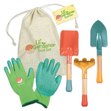 Kids Garden Tool Set - Mindware.com Gardening Party, Kids Yard, Hand Trowel, Dream Cabin, Candy Display, Kids Garden, Yard Care, Garden Tool Set, Outdoor Toys For Kids