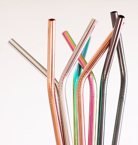 Gold Straws, Reusable Drinking Straw, Smoothie Straw, Rainbow Metal, Reusable Straws, Waterproof Pouch, Party Straws, Steel Straw, Stainless Steel Dishwasher