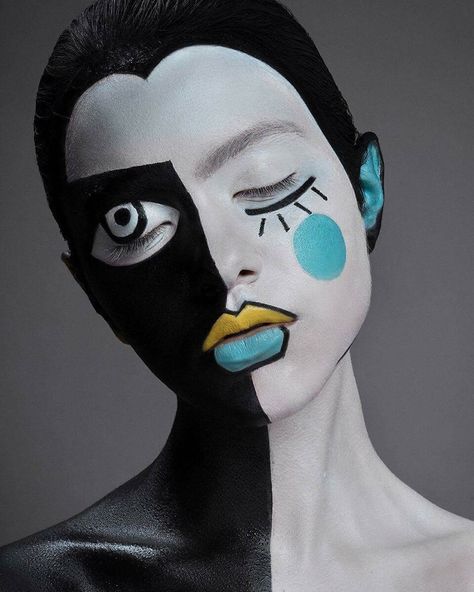 Vintage Foto's, Drag Make-up, Creepy Halloween Makeup, Face Paint Makeup, Face Art Makeup, Natural Make Up, Creative Makeup Looks, White Face, Fantasy Makeup