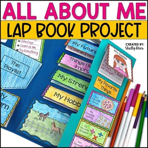 Lapbooks | TPT All About Me Lapbook, Open House Display, Gather Round Homeschool, All About Me Project, First Week Of School Activities, Teacher Created Materials, 4th Grade Classroom, Gather Round, Poetry Reading