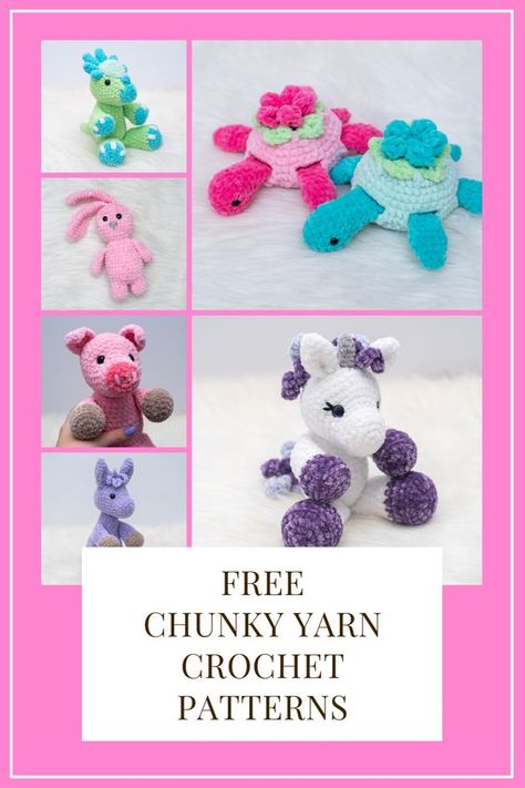 Crochet toys Chunky Yarn Amigurumi, Chunky Yarn Crochet Pattern, Diy Crochet Amigurumi, Chunky Yarn Crochet, Crochet Toys Free Patterns, Bernat Yarn, Granny Square Crochet Patterns Free, Crochet Case, Crochet Toys Free