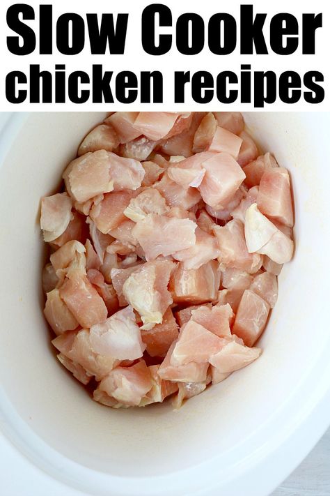 Best Crockpot chicken recipes are here for you to try! All family friendly, easy, cheap, and step by step directions are included for each one. #crockpotrecipes #crockpotchicken #crockpotchickenrecipes #crockpot #slowcookerrecipes Chicken Recipes Cheap, Cubed Chicken Recipes, Best Crockpot Chicken Recipes, Best Crockpot Chicken, Crockpot Chicken Enchiladas, Cubed Chicken, Slow Cooker Shredded Chicken, Best Crockpot, Cacciatore Recipes