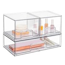 Clear Bathroom Organization, Clear Organization Containers, Organization Containers, Acrylic Drawer Organizer, Room Pantry, Plastic Storage Drawers, Cabinet Pantry, Drawer Dimensions, Pantry Organisation